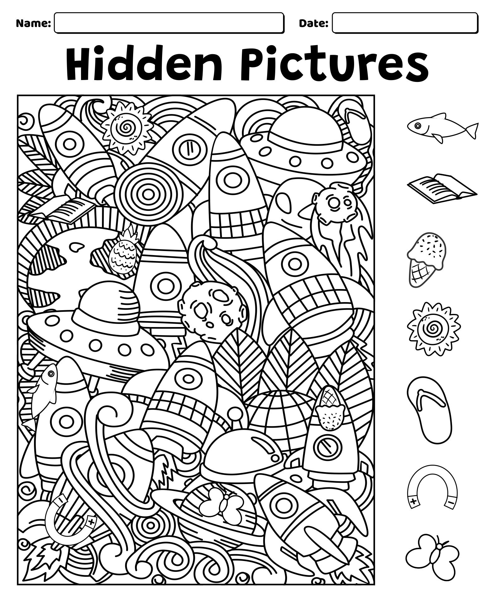 Hidden Object Pages Adults - 6 Free Pdf Printables | Printablee throughout Free Printable Hidden Picture Puzzles For Adults