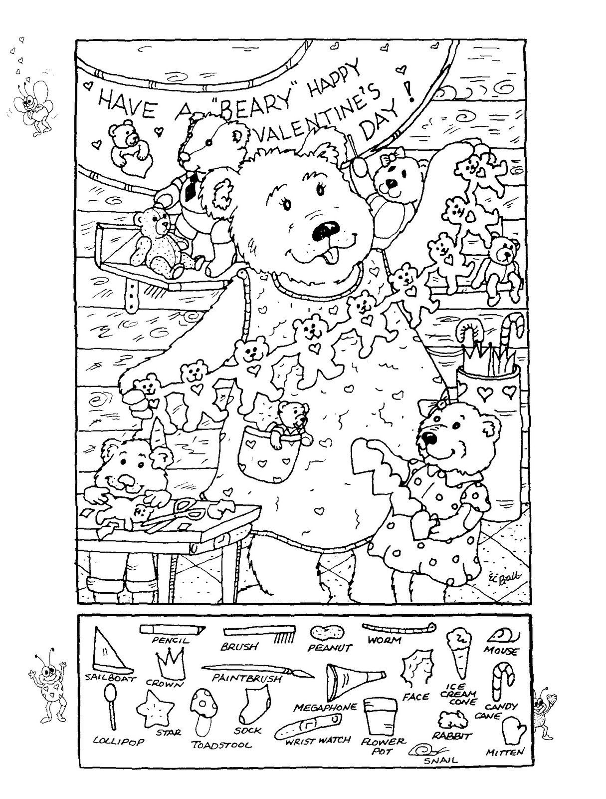 Hidden Picture Puzzle For Valentines Day - Worksheets Library within Free Printable Valentine Hidden Pictures