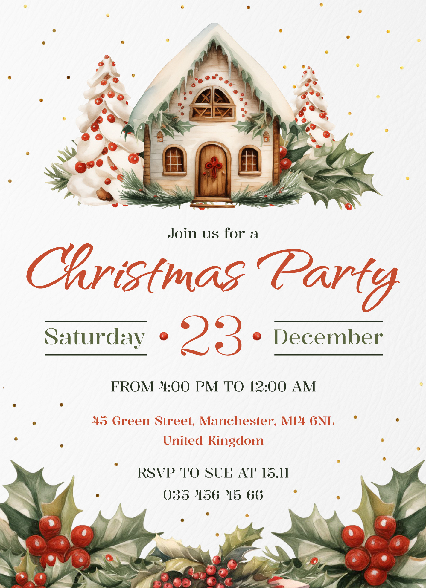 Holiday Party Invitation Free Google Docs Template - Gdoc.io regarding Holiday Invitations Free Printable