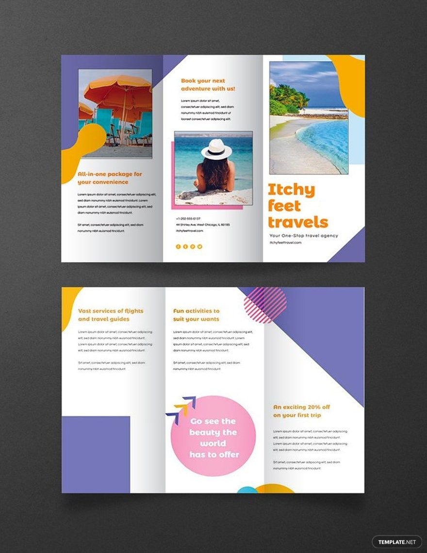 Holiday Travel Brochure Template In Word, Illustrator, Photoshop regarding Free Printable Travel Brochures