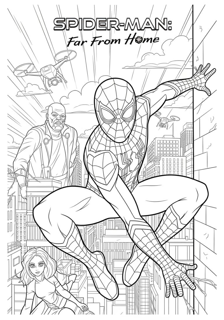 Homecoming Spider-Man Far From Home | Free Coloring Page within Free Spiderman Printables