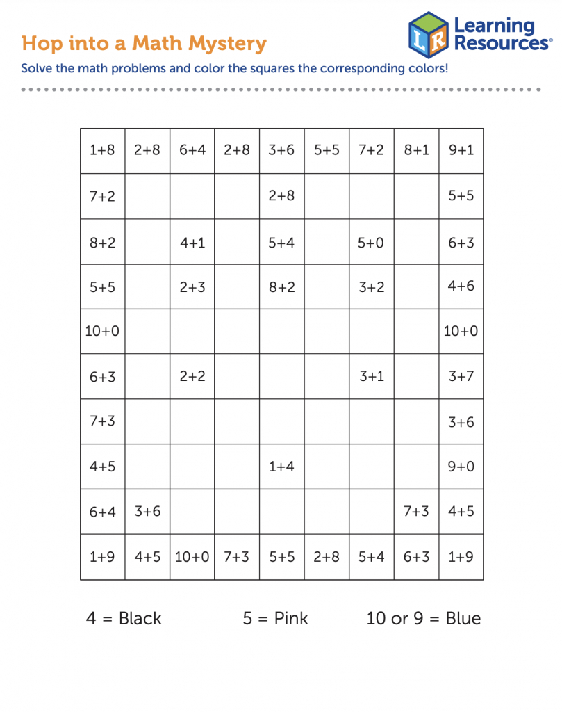 Hop Into A Math Mystery! - Worksheets Library with Free Printable Math Mystery Picture Worksheets