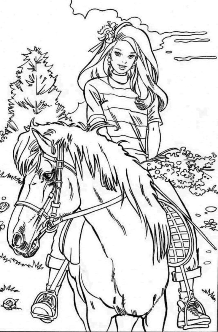Horse And Rider Printable Coloring Pages intended for Free Printable Realistic Horse Coloring Pages