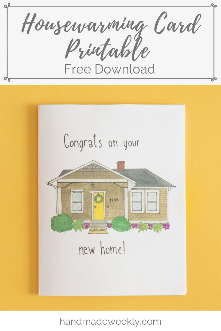 Housewarming Card - Free Download - Handmade Weekly for Welcome Home Cards Free Printable