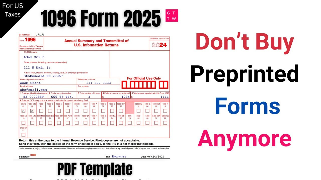 How To Fill Out Irs Form 1096: Step-By-Step Guide + Money-Saving Pdf  Template! with Free Printable 1096 Form 2015