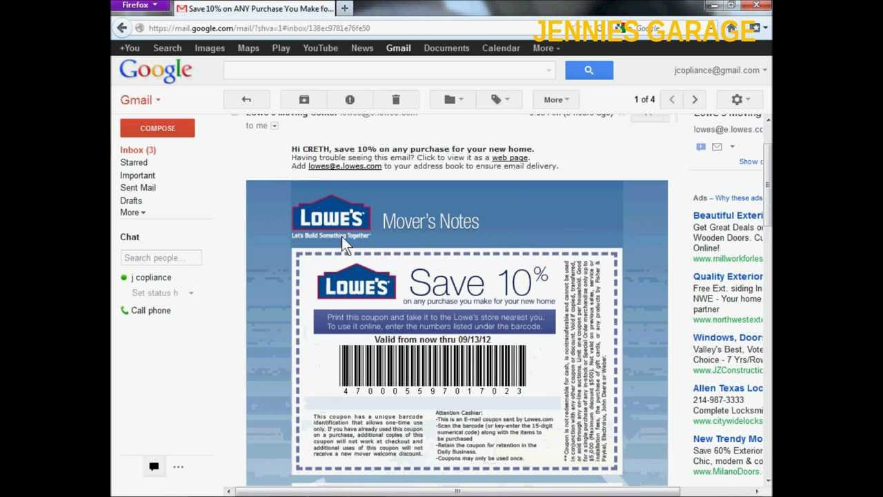 How To Get A Free Lowes 10% Off Coupon - Email Delivery inside Free Printable Lowes Coupons