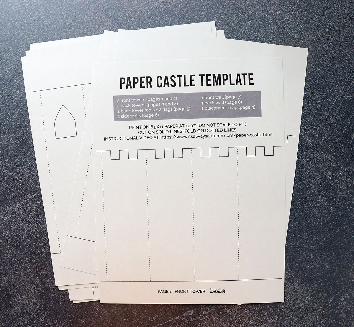 How To Make A Paper Or Cardboard Castle - It&amp;#039;S Always Autumn within Free Printable Castle Templates
