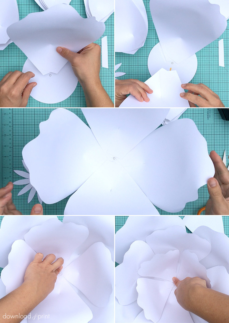 How To Make Giant Paper Roses Plus A Free Petal Template throughout Free Printable Templates For Large Paper Flowers