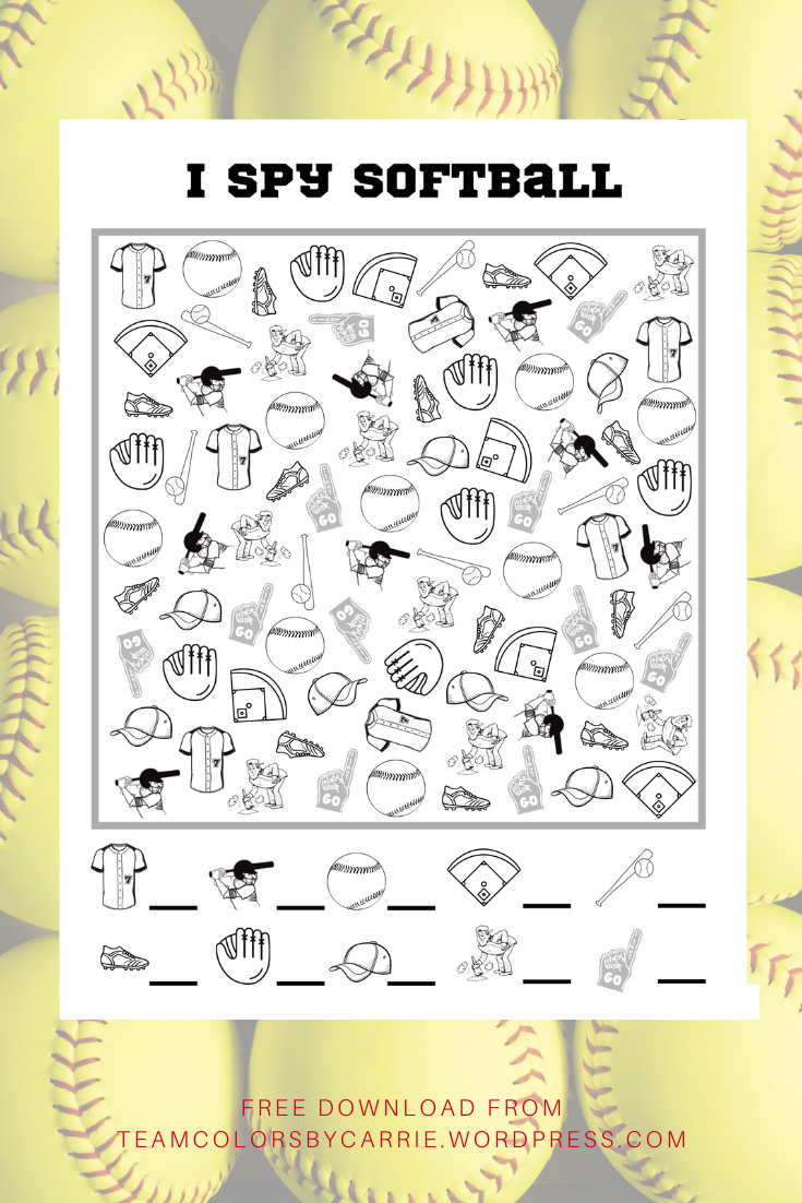 How To Score Big Fun With A Free Softball I Spy Game Printable intended for Free Printable Softball Pictures