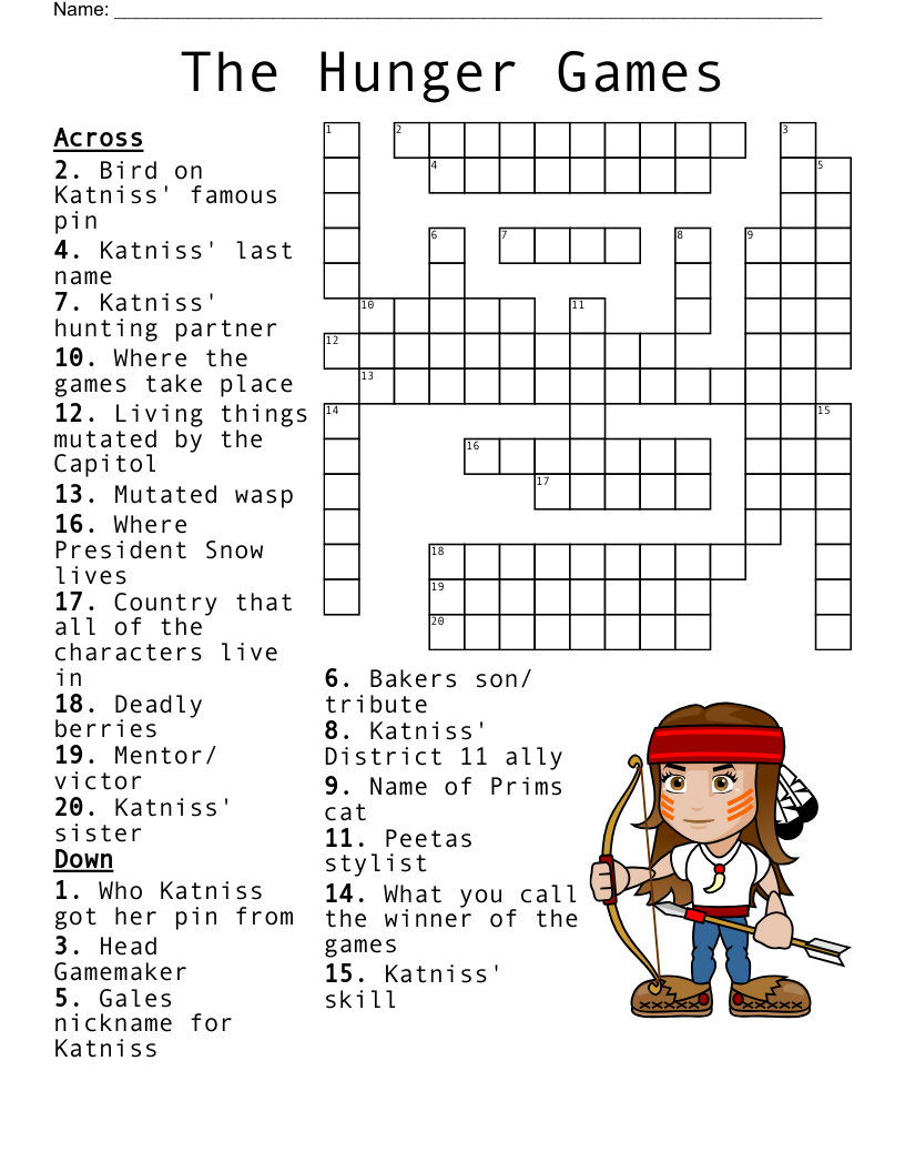Hunger Games Matching Worksheet - Wordmint with regard to Hunger Games Free Printable Worksheets