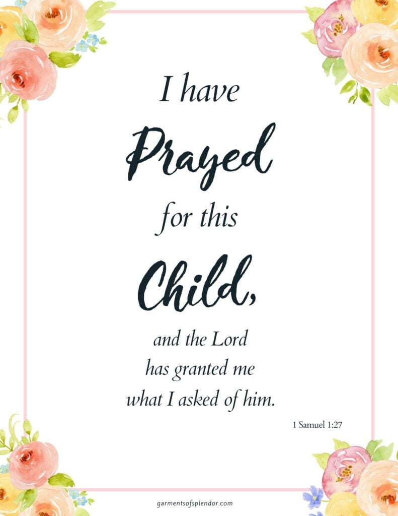 I Have Prayed For This Child”–Free Printable Of Hannah&amp;#039;S Prayer - within For This Child We Have Prayed Free Printable