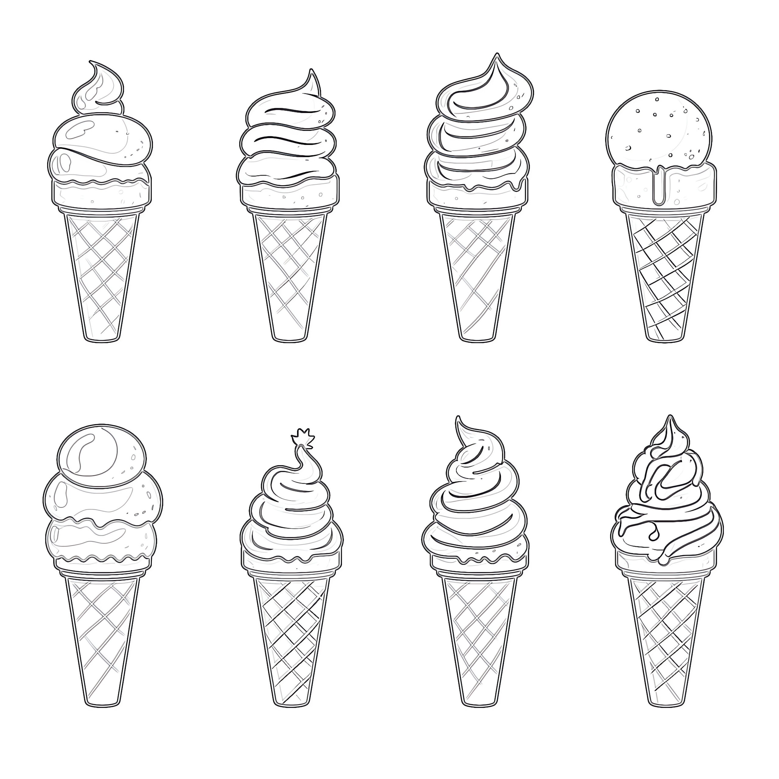 Ice Cream Collection Coloring Page | Coloring Pages Mimi Panda within Ice Cream Color Pages Printable Free