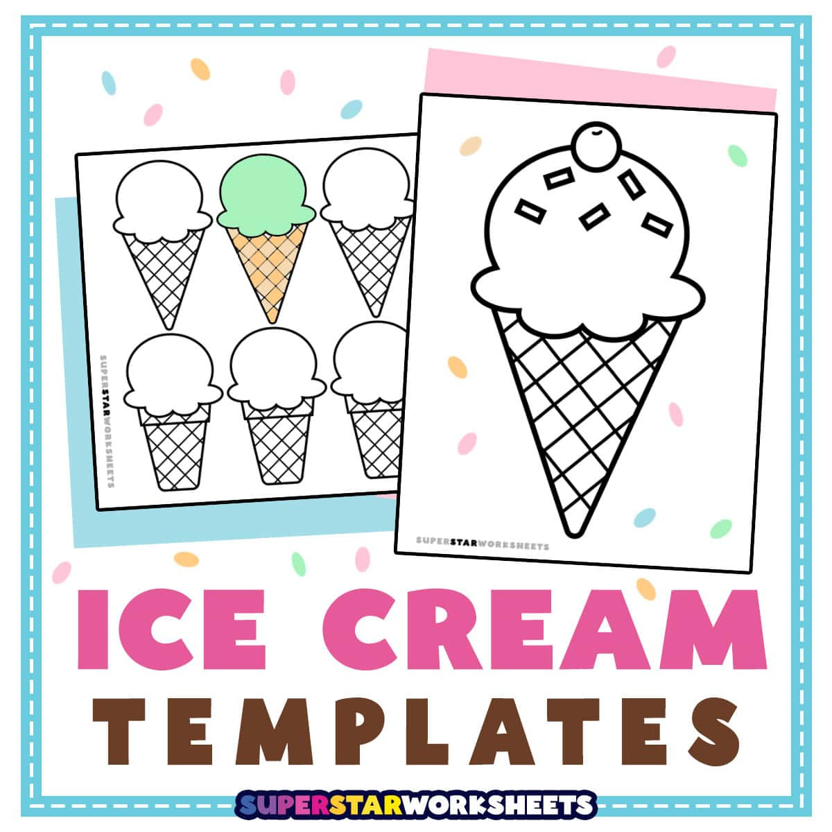 Ice Cream Cone Template - Superstar Worksheets throughout Free Printable Ice Cream Worksheets
