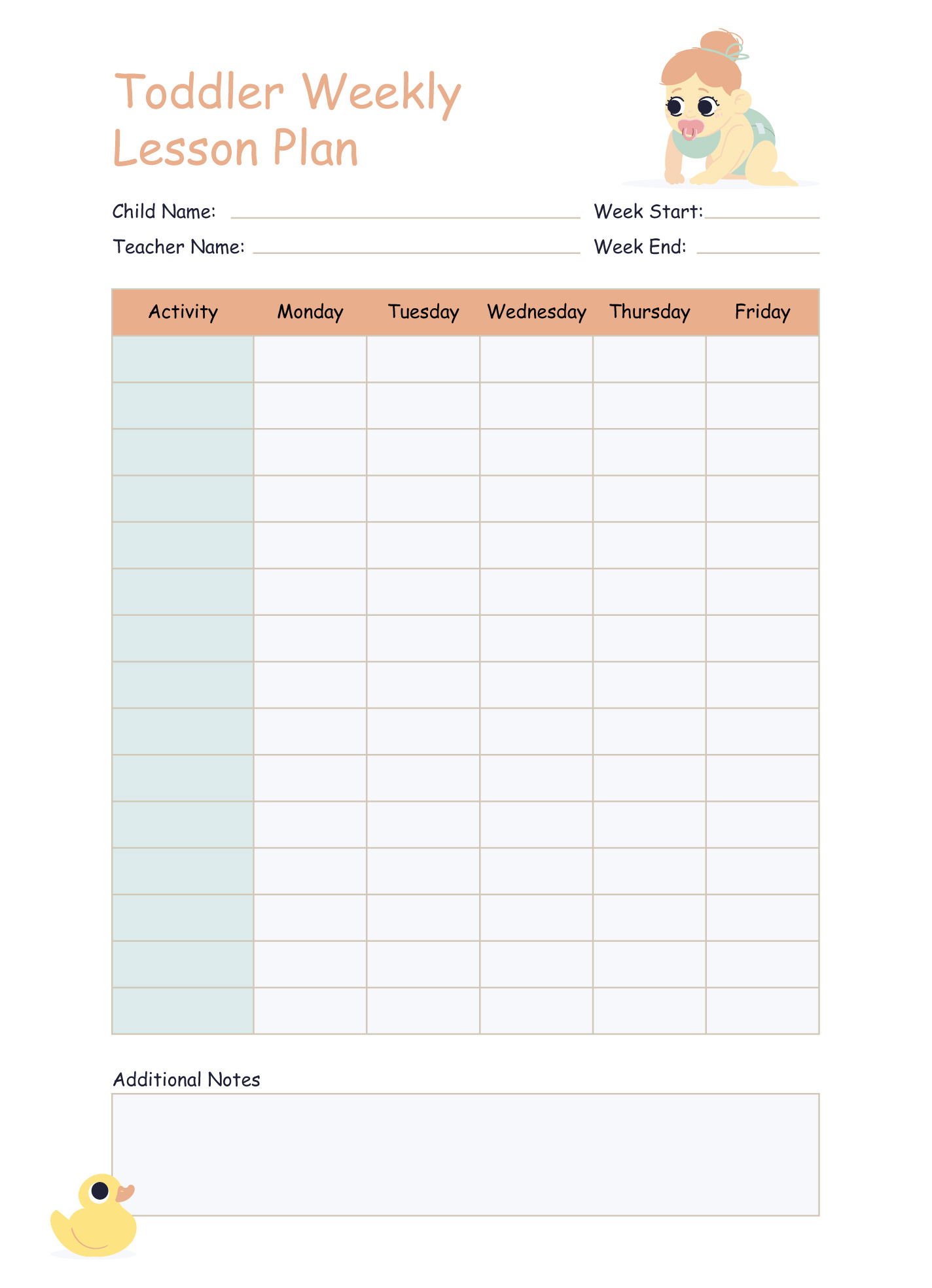 Infant Lesson Plan Free Google Docs Template - Gdoc.io for Free Printable Infant Lesson Plans