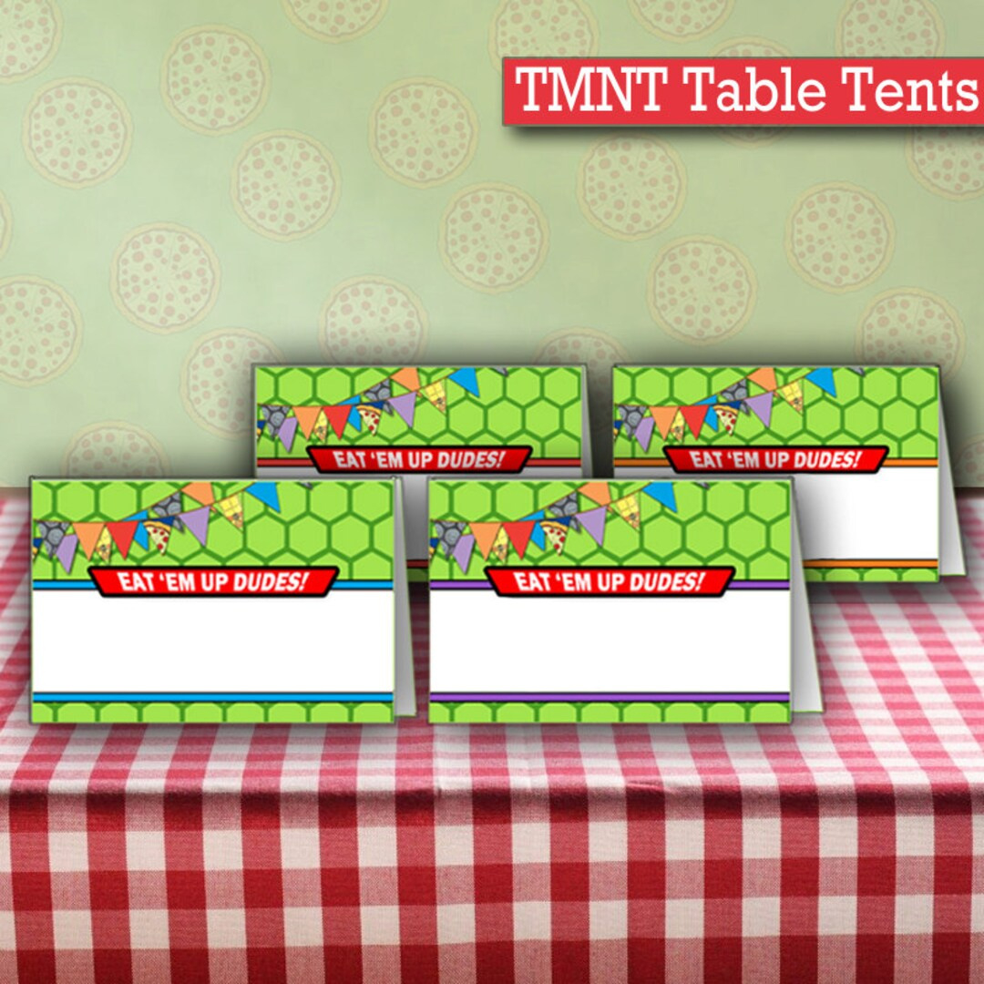 Instant Download Blank Ninja Turtles Birthday Food Table Tents Cards | Turtle Birthday Party Printable Food Tents - Etsy with regard to Free Printable Tmnt Food Labels