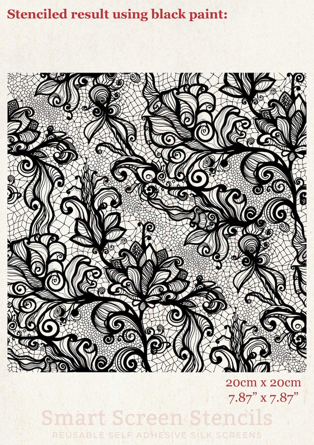Intricate Lace Pattern, Reusable Silkscreen, Floral Pattern with regard to Free Printable Lace Stencil