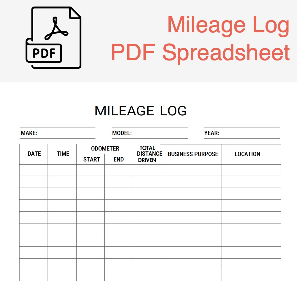 Irs Printable Mileage Log Templates – Free Excel & Pdf & Google inside Free Printable Mileage Log