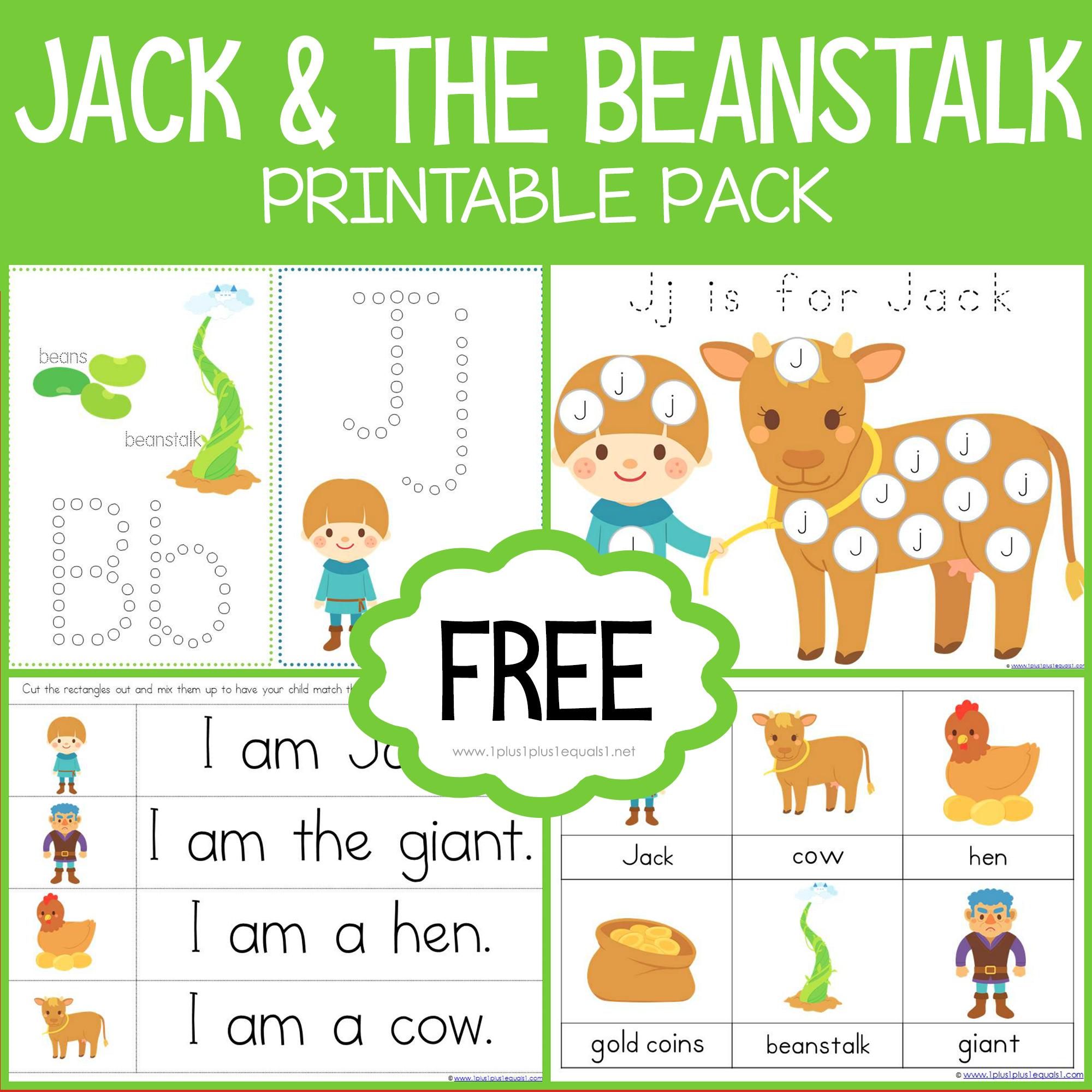 Jack And The Beanstalk Printables - 1+1+1=1 pertaining to Jack And The Beanstalk Free Printable Activities