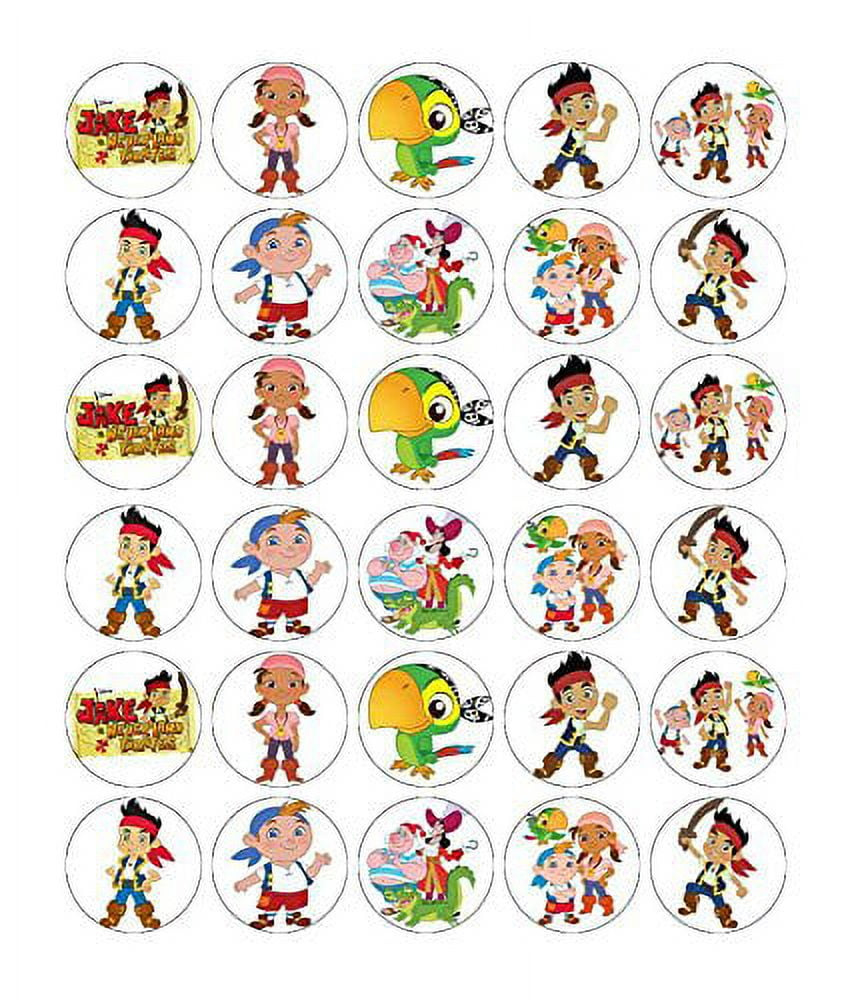Jake And The Neverland Pirates Cupcake Edible Toppers Image with Free Printable Jake And The Neverland Pirates Cupcake Toppers