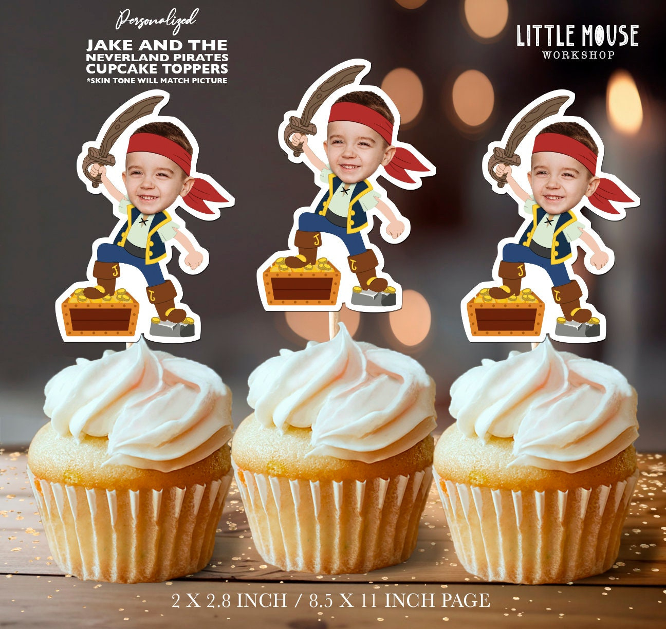 Jake And The Neverland Pirates Personalized Face Cupcake Toppers throughout Free Printable Jake And The Neverland Pirates Cupcake Toppers