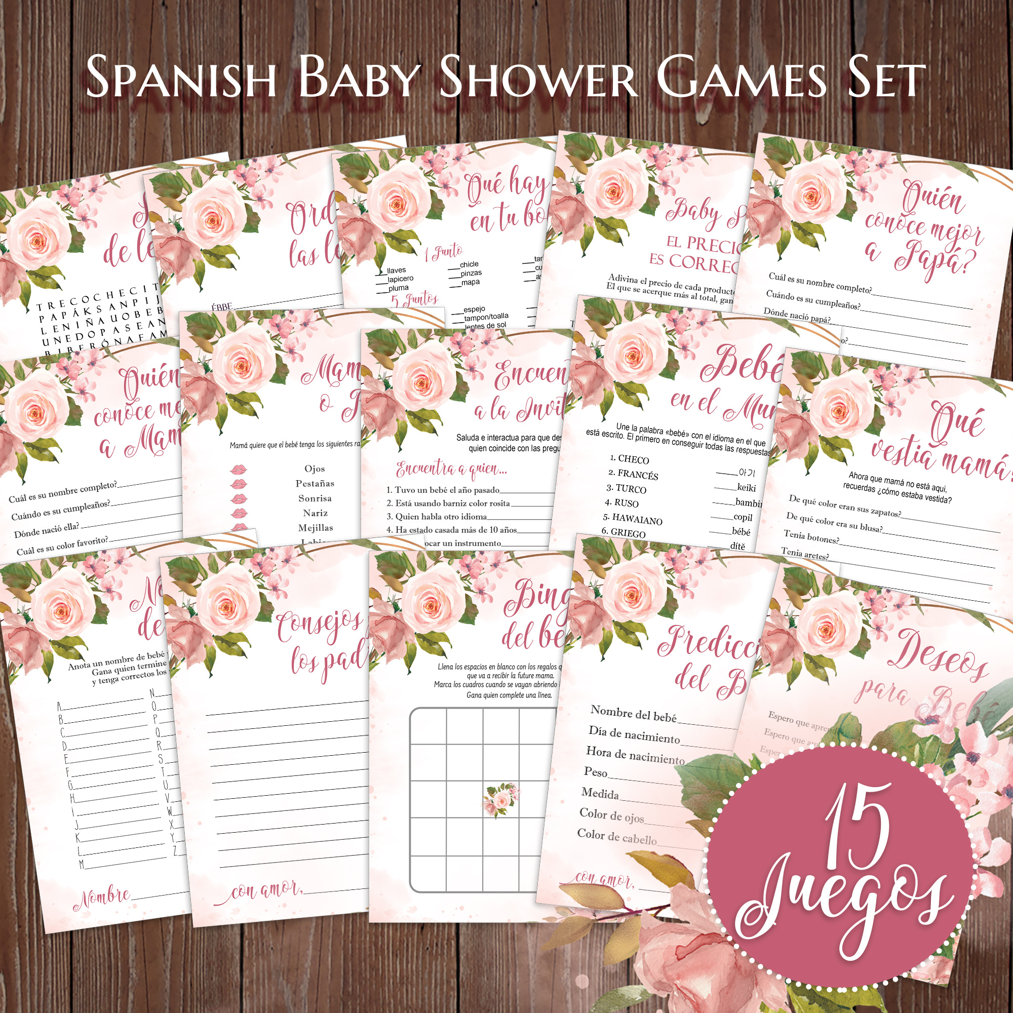Juegos De Baby Shower, Spanish Baby Shower Games, Rose Juego with regard to Free Printable Baby Shower Games In Spanish