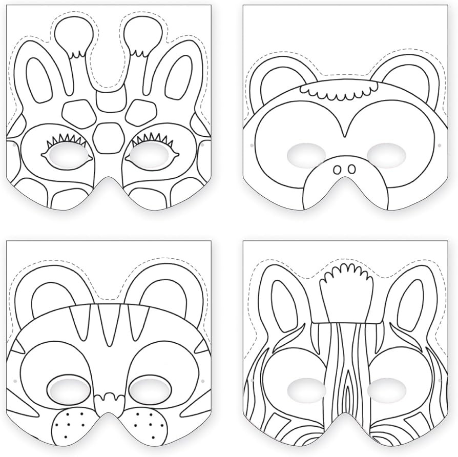Jungle Animals Make-A-Mask : Mercier, Julie: Amazon.de: Books in Free Printable Jungle Book Masks