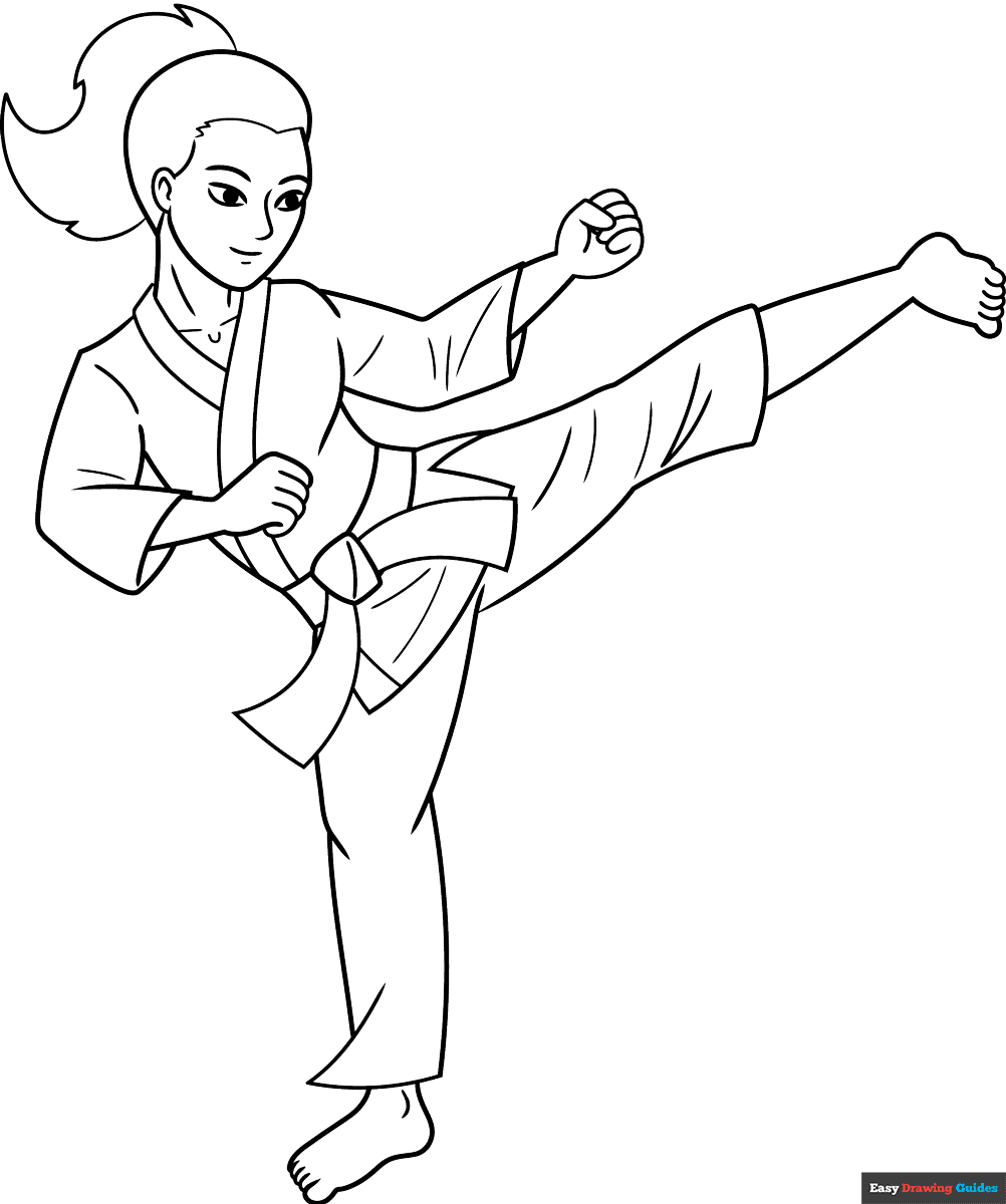 Karate Coloring Page | Easy Drawing Guides intended for Free Printable Karate Coloring Pages