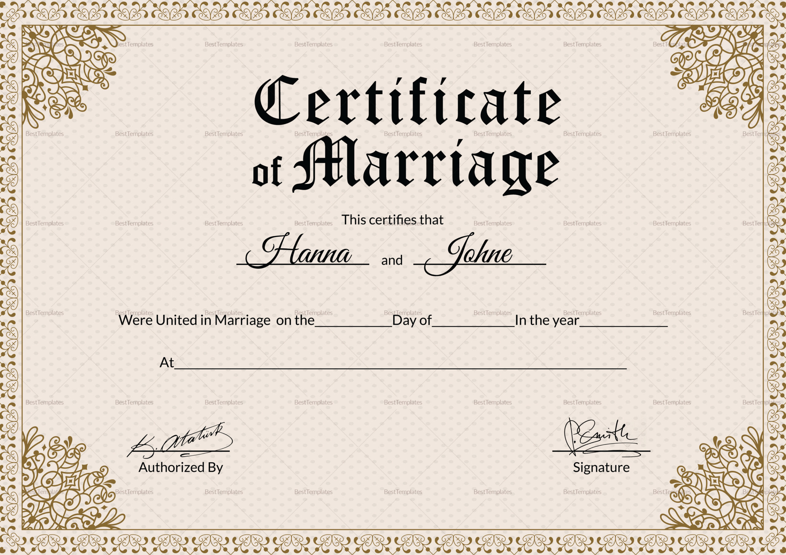 Keepsake Marriage Certificate Design Template In Psd, Word with Free Printable Keepsake Marriage Certificates