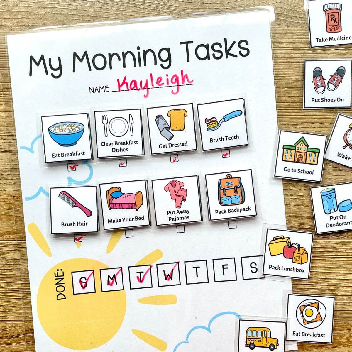 Kids Morning Routine Chart To Make Mornings Easier - The Savvy Sparrow inside Free Printable Morning Routine Charts With Pictures