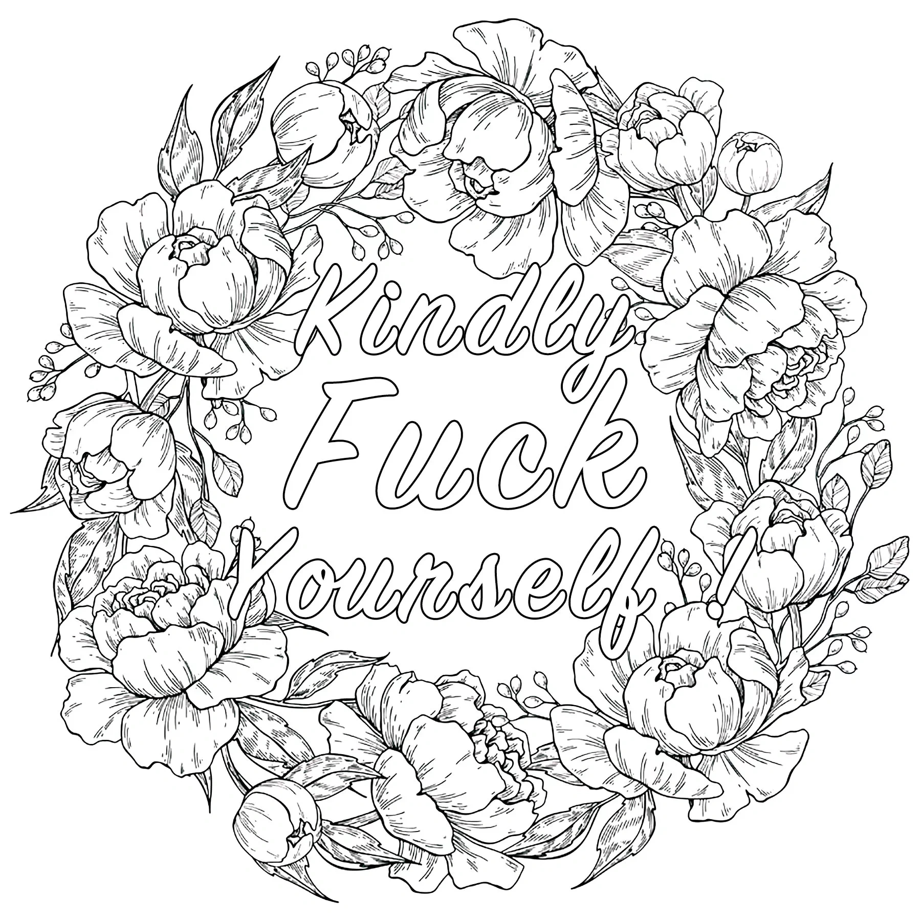 Kindly Fuck Yourself (Swear Word Coloring Page) - Swear Word regarding Free Printable Coloring Pages For Adults Only Swear Words