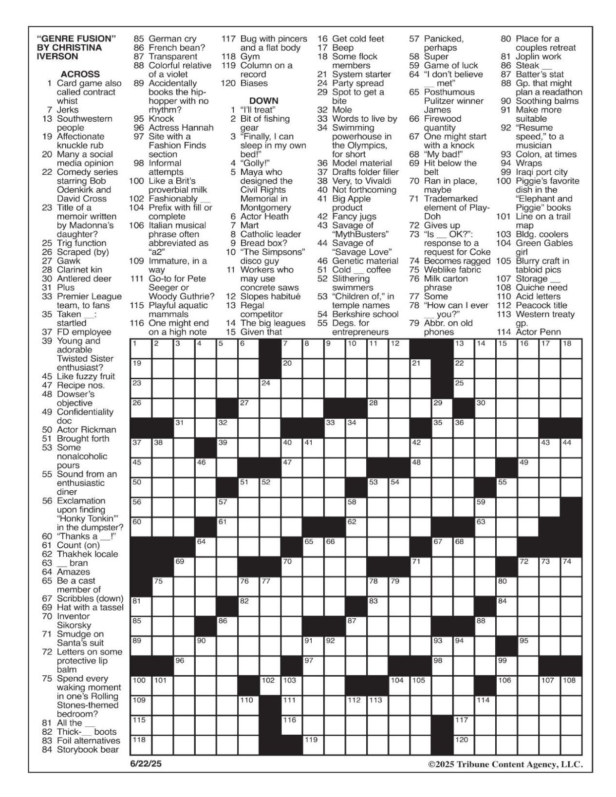 La Times Crossword: June 22, 2025 | Crosswords | Yakimaherald inside La Times Free Printable Crosswords