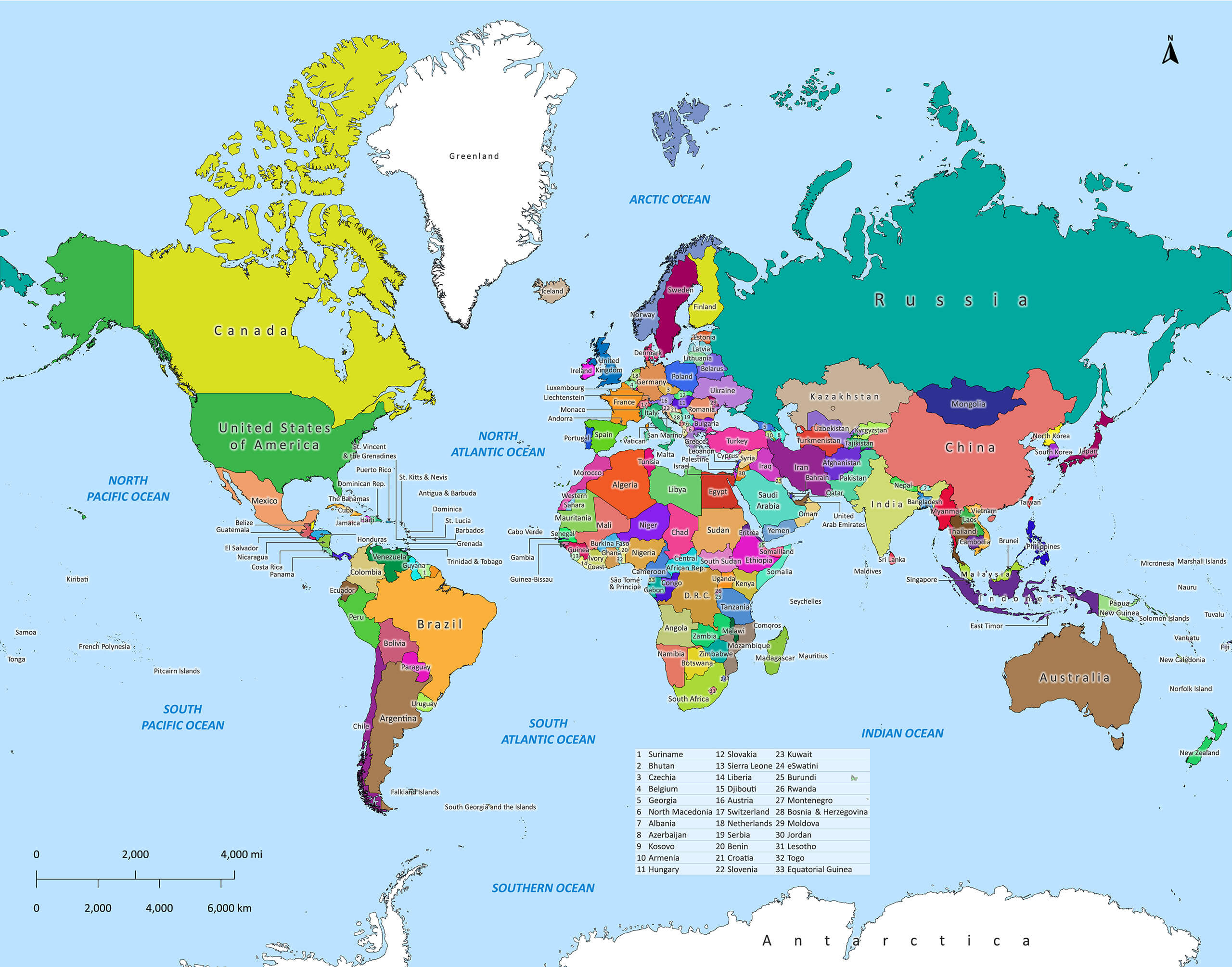 Labeled World Map | Labeled Maps - Worksheets Library with Free Printable World Map With Countries Labeled