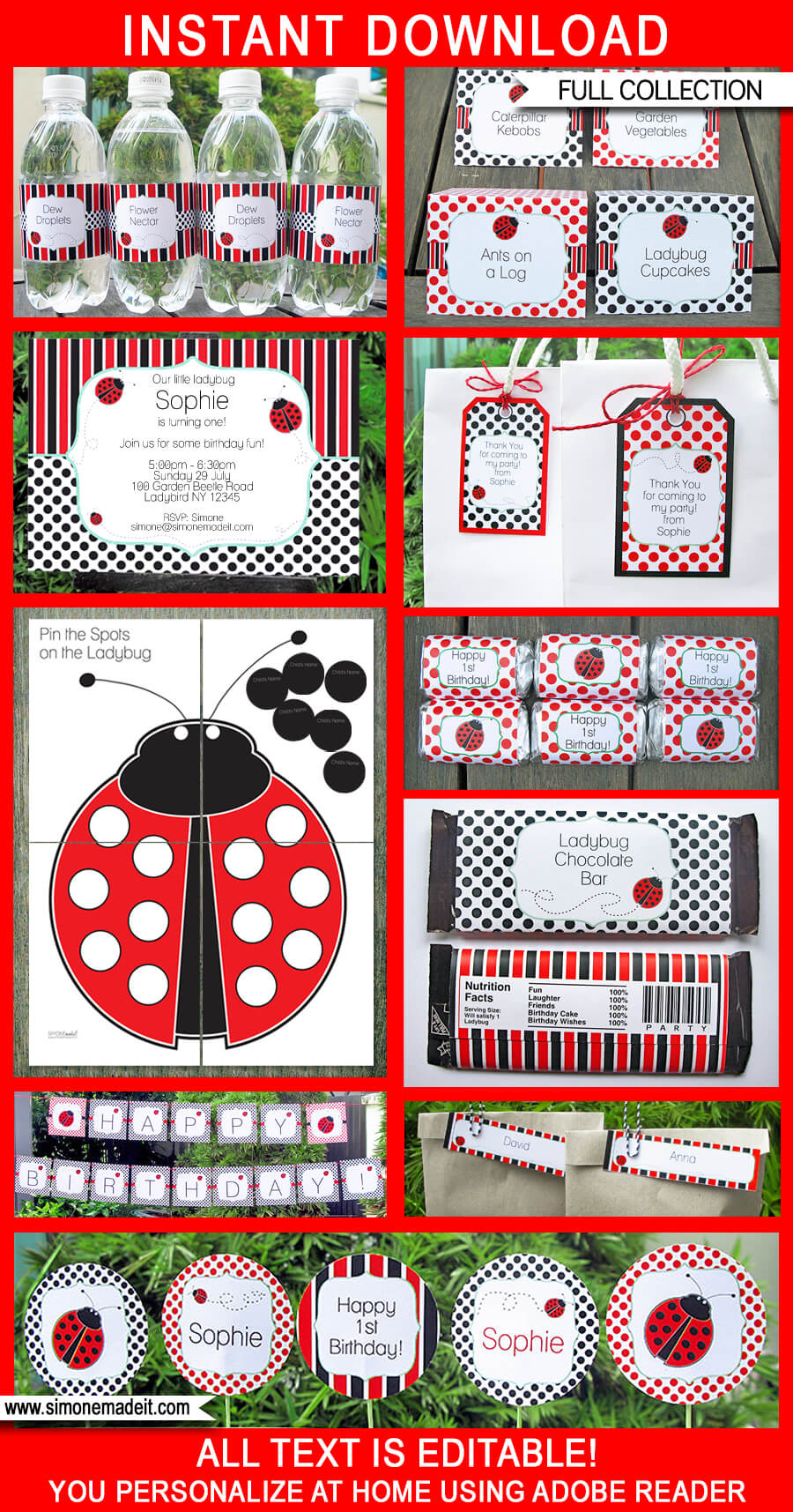 Ladybug Party Printables, Invitations &amp;amp; Decorations inside Ladybug Themed Birthday Party With Free Printables