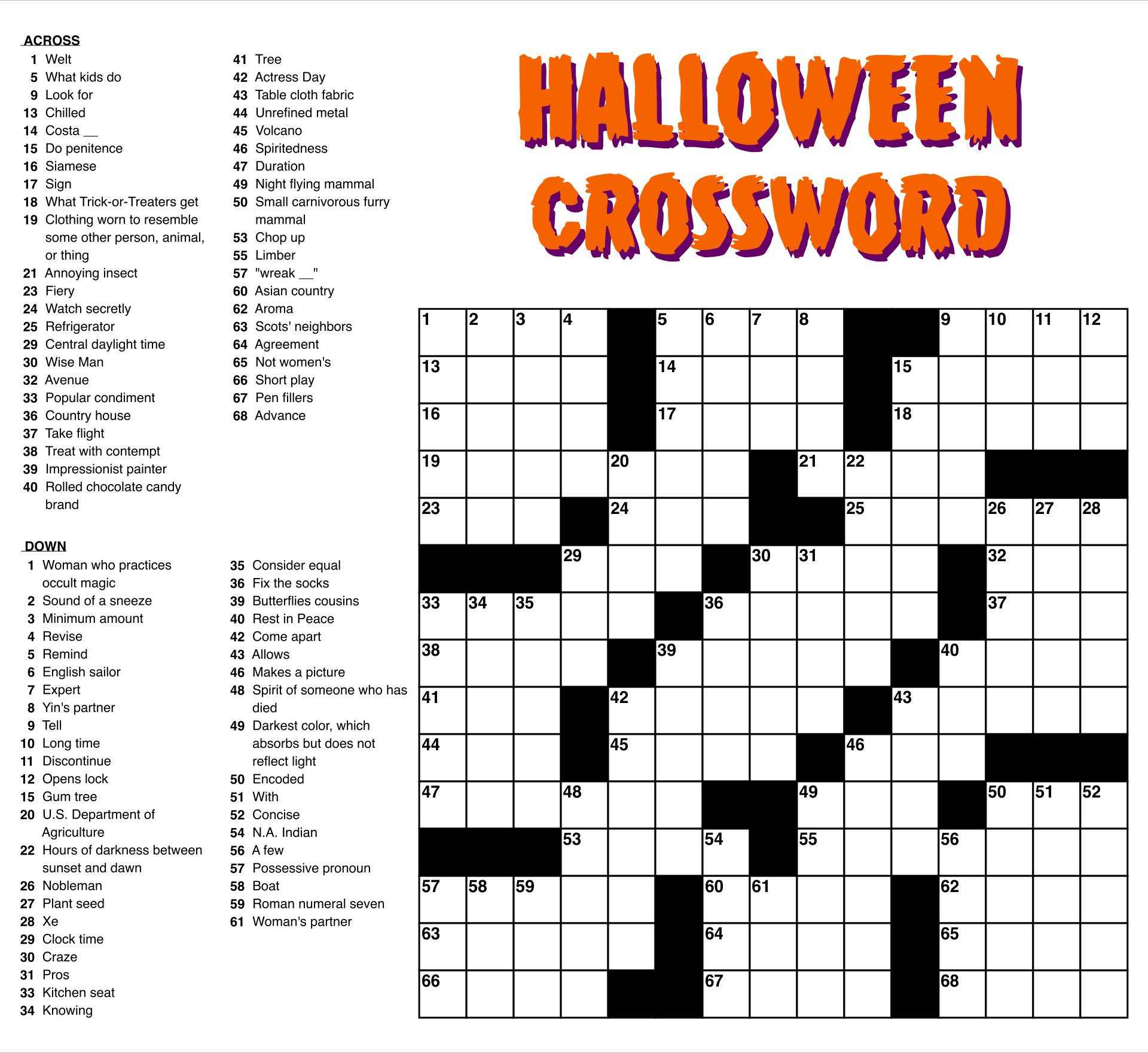 Large Print Easy Crossword Puzzles - 10 Free Pdf Printables regarding Free Online Printable Crossword Puzzles