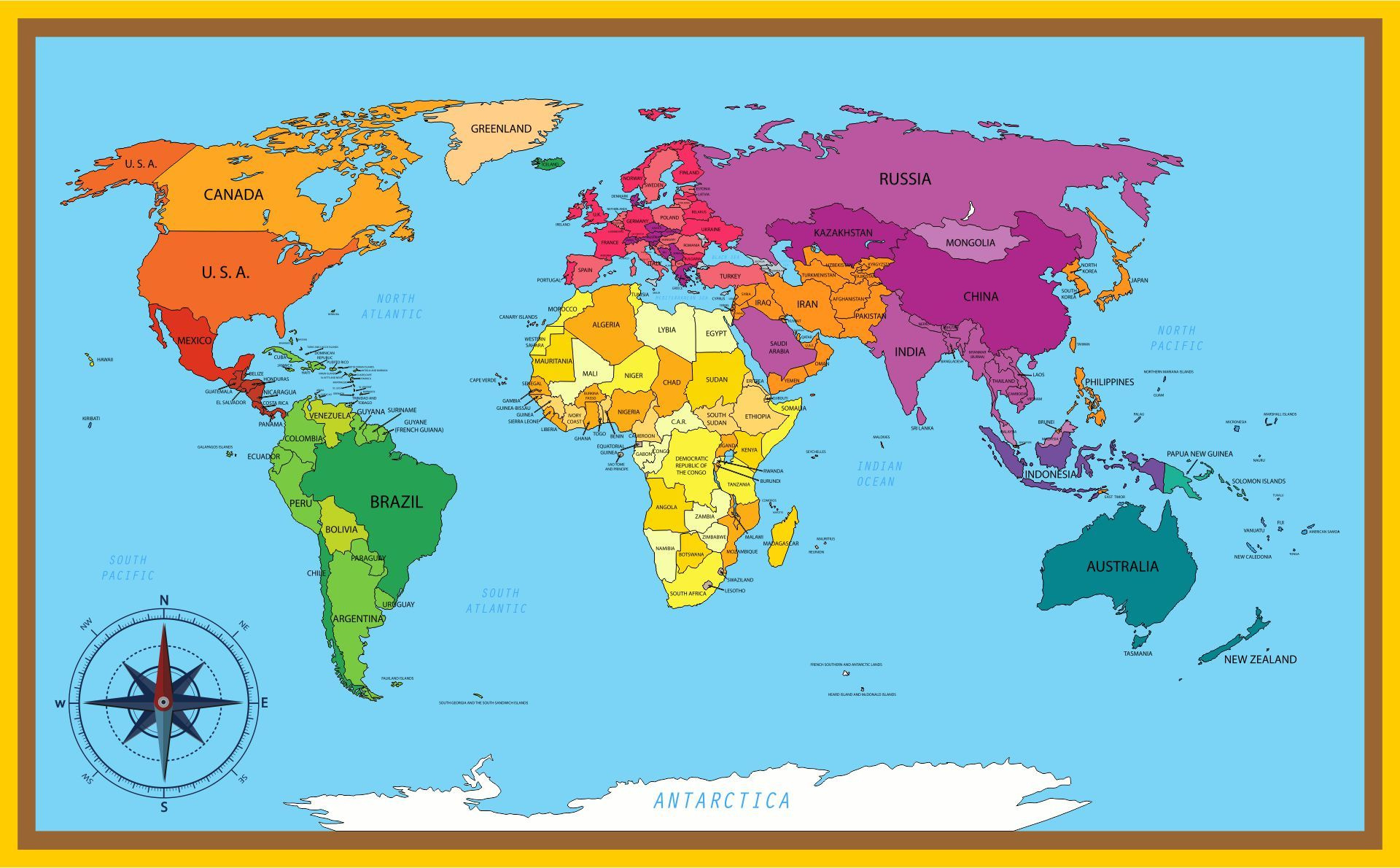 Large World Map - 10 Free Pdf Printables | Printablee - Worksheets with Free Printable World Map Images
