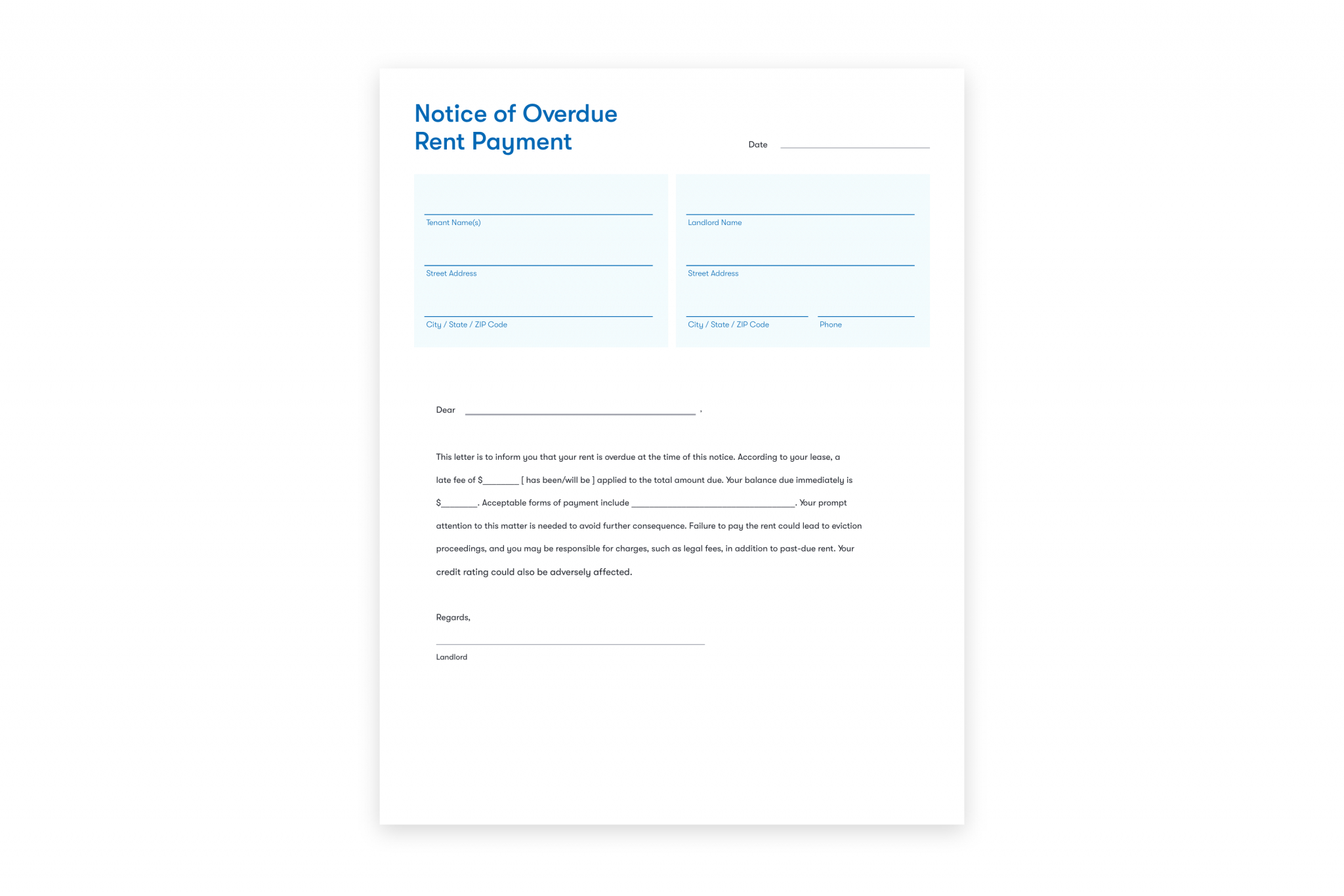 Late Rent Notice (Free Template) | Zillow Rental Manager within Free Printable Late Rent Notice