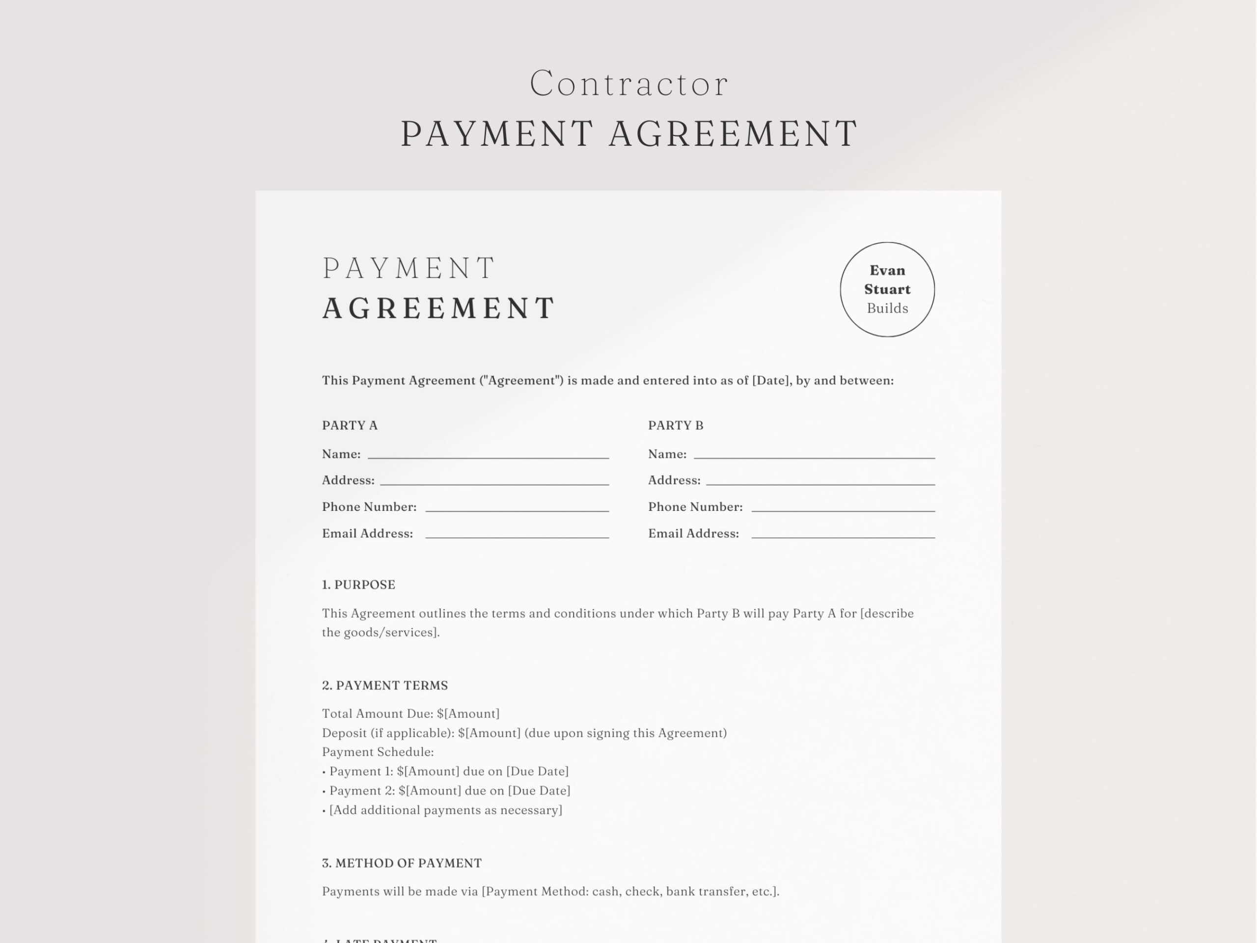 Layaway Agreement - Etsy within Free Printable Layaway Forms