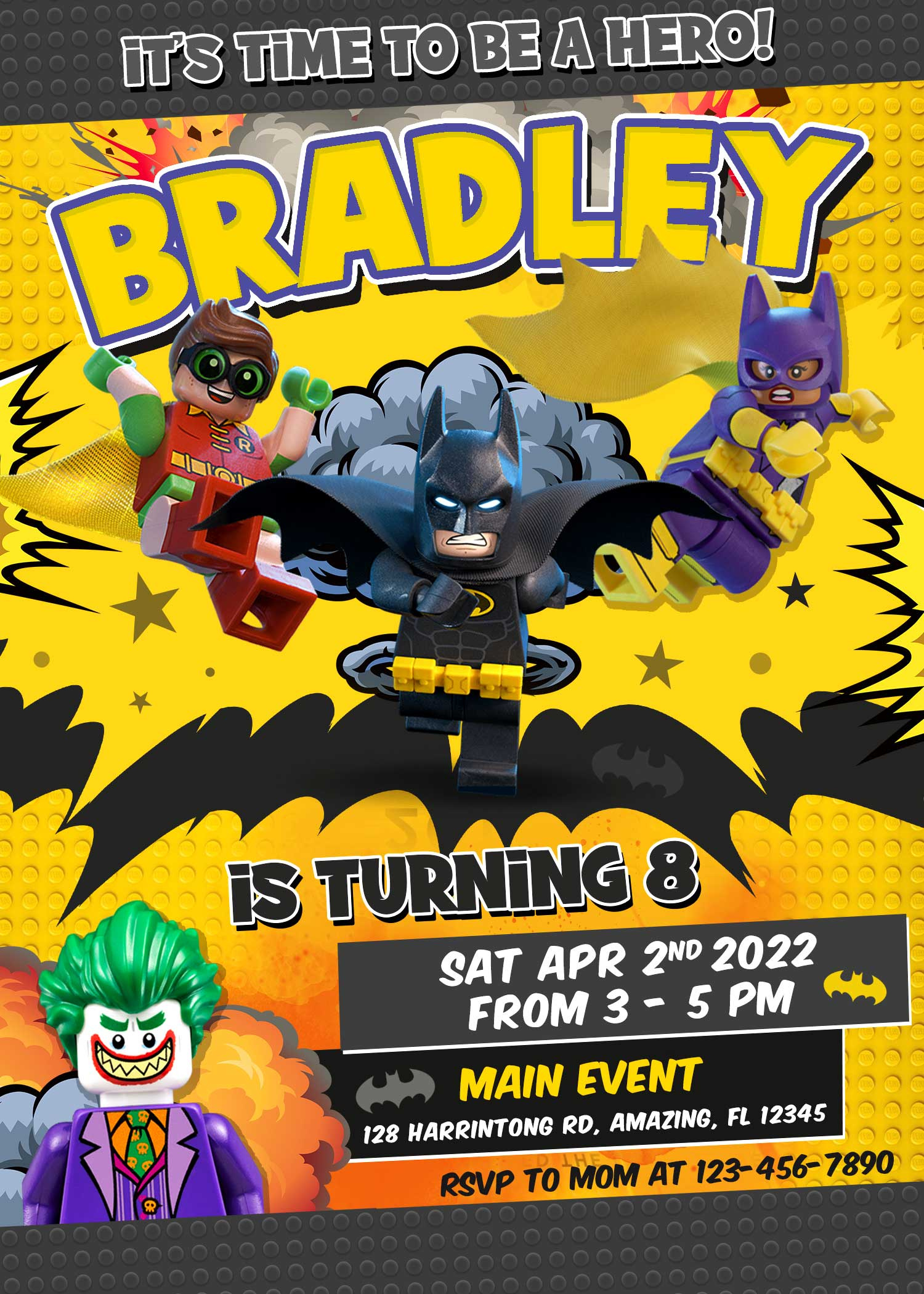 Lego Batman Birthday Invitation | Fantastic Invite - Worksheets in Lego Batman Party Invitations Free Printable