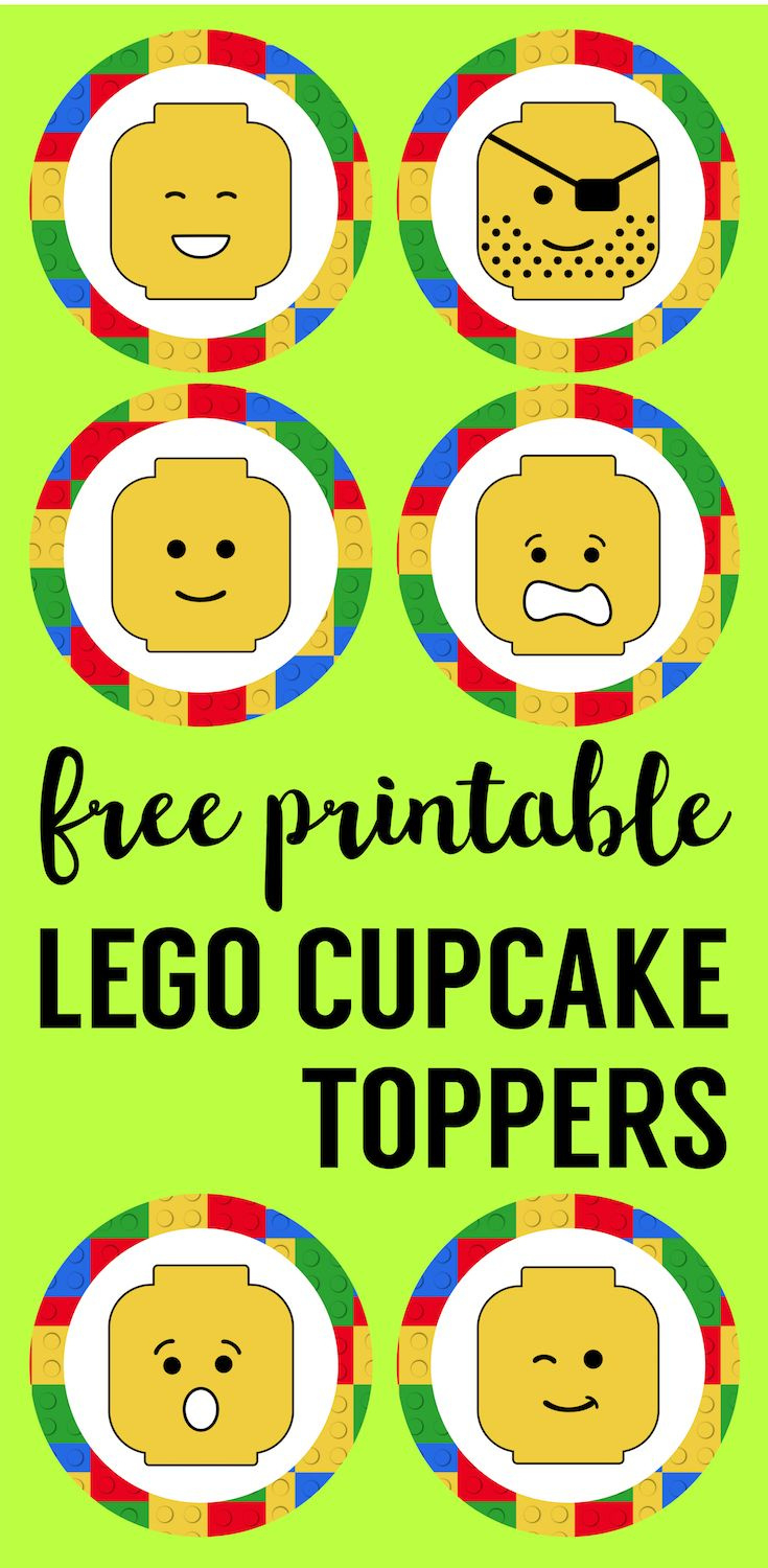 Lego Cupcake Toppers Printable - Paper Trail Design in Free Printable Lego Cupcake Toppers
