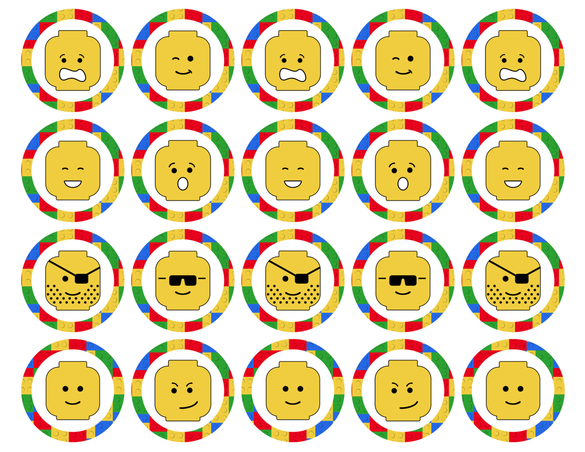 Lego Cupcake Toppers Printable - Paper Trail Design pertaining to Free Printable Lego Cupcake Toppers