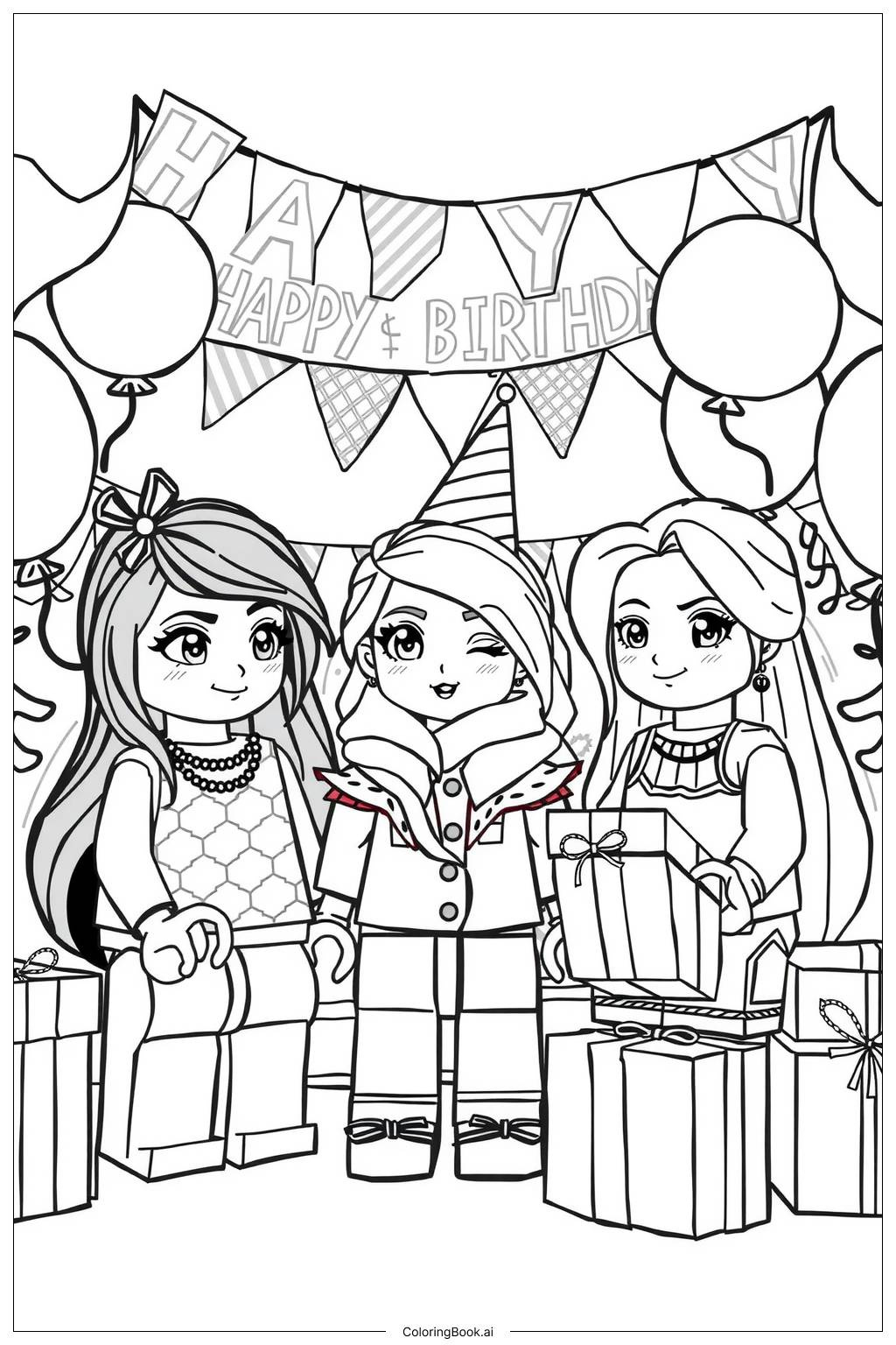 Lego Friends Birthday Party Celebration-2 Coloring Page (Free intended for Free Printable Lego Friends Coloring Pages