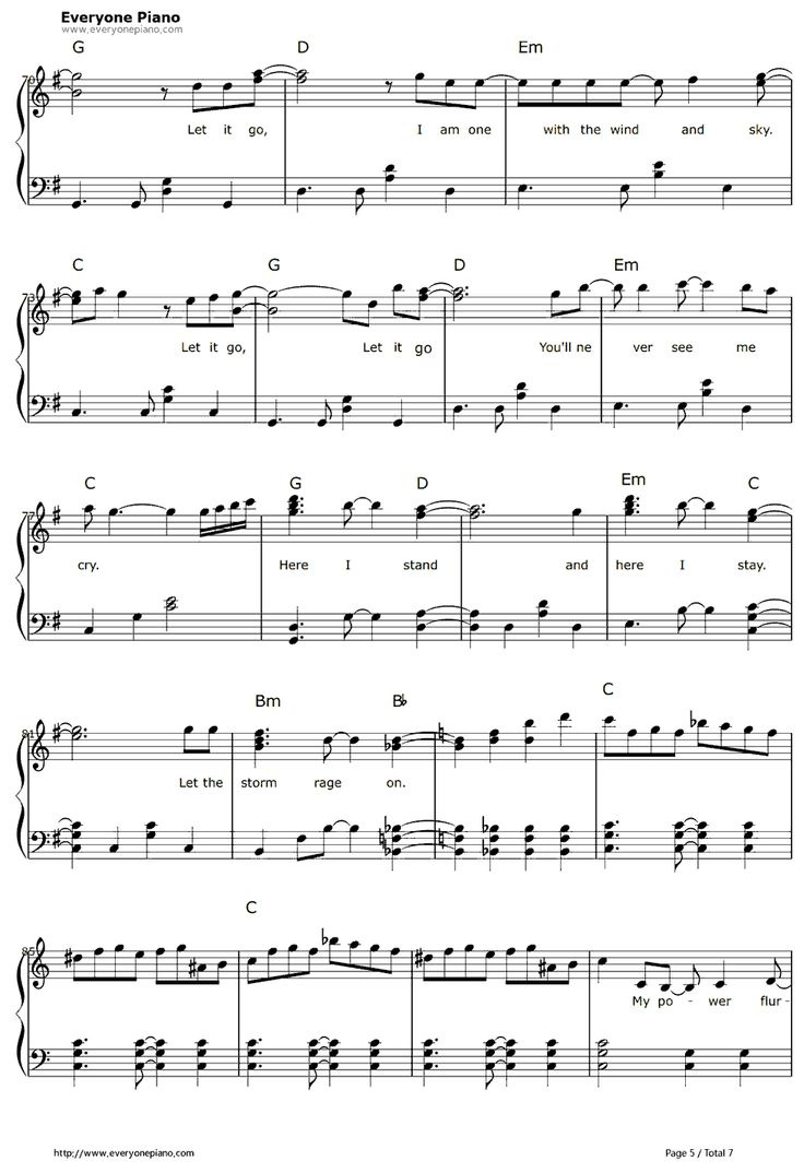 Let It Go (Frozen) | Easy Piano Sheet Music – The Piano Student intended for Frozen Piano Sheet Music Free Printable