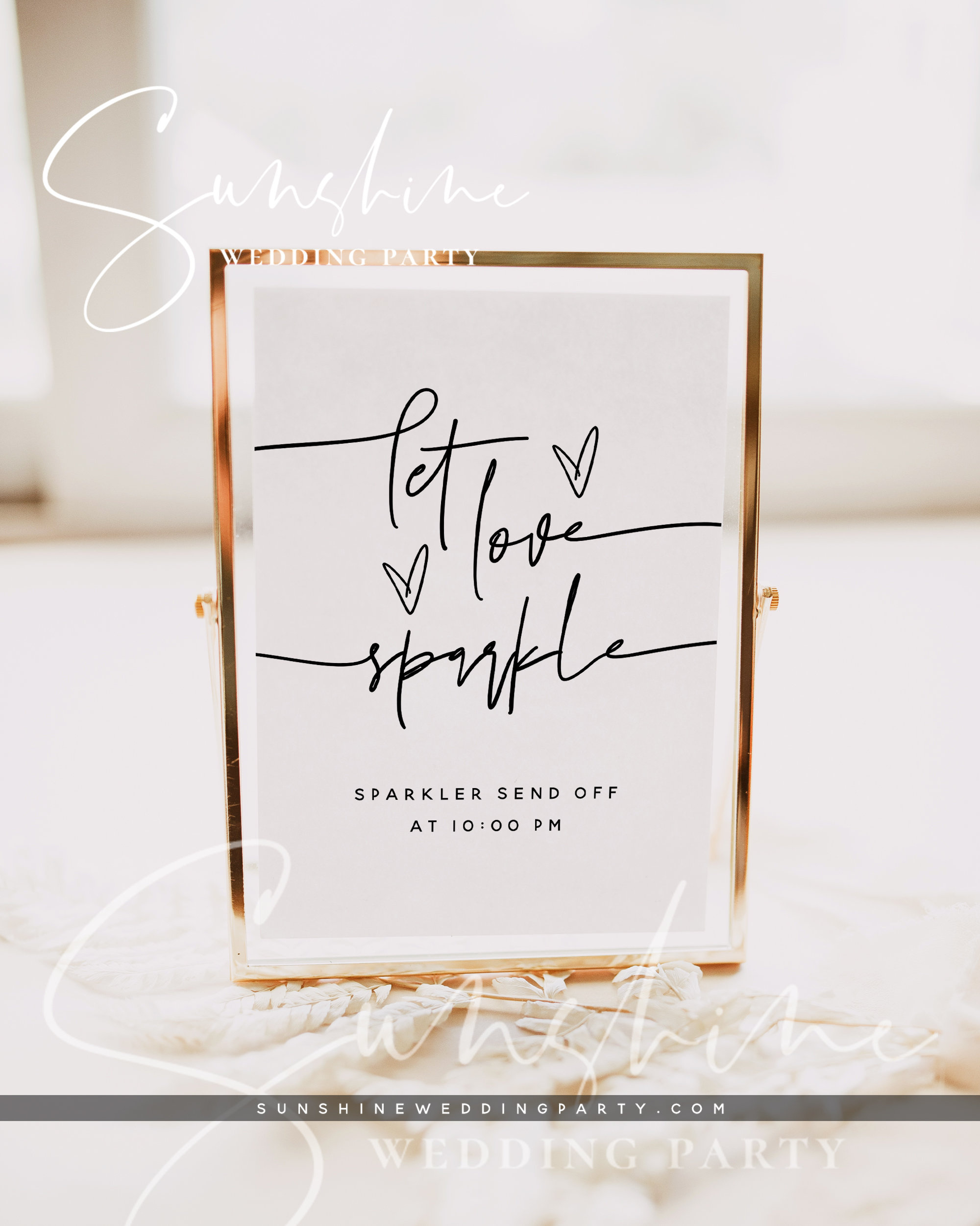 Let Love Sparkle Sign Template, Wedding Sign Download, Printable in Free Printable Wedding Sparkler Sign