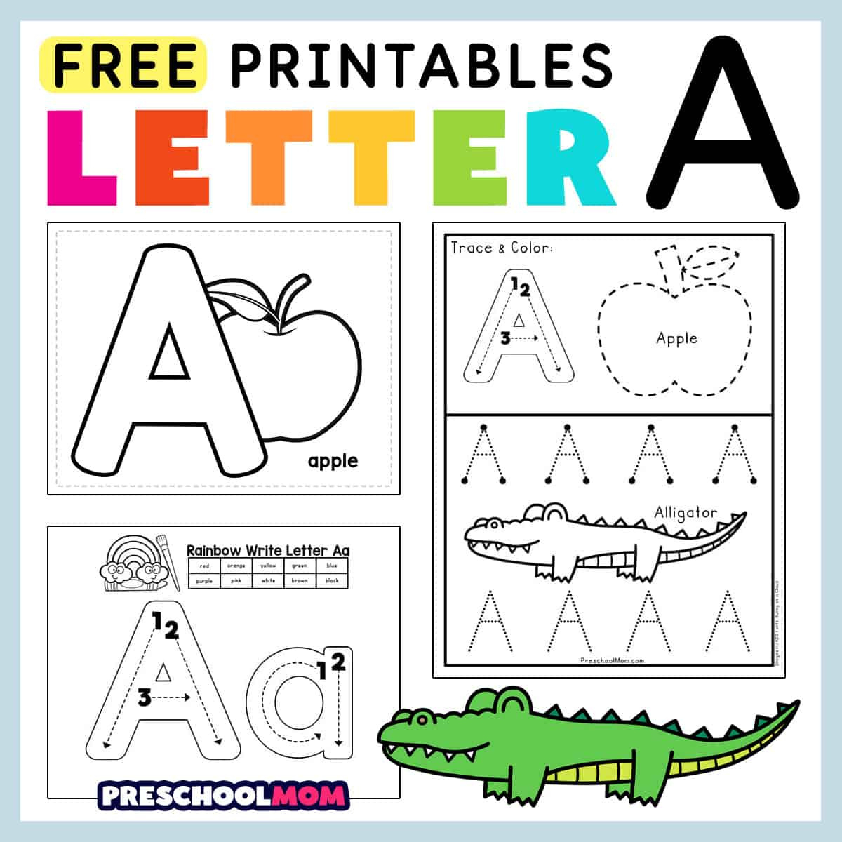 Letter A Preschool Printables - Preschool Mom inside Free Printable Alphabet Worksheets