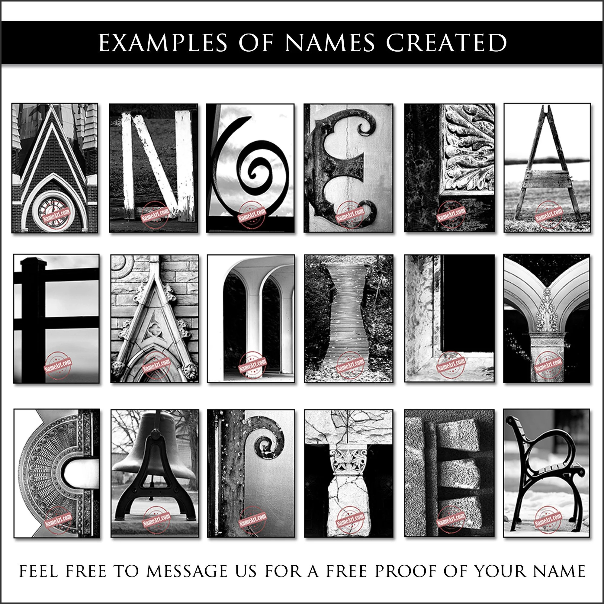 Letter Art Alphabet Photos For Custom Name Art Gifts. Sepia. throughout Free Printable Photo Letter Art