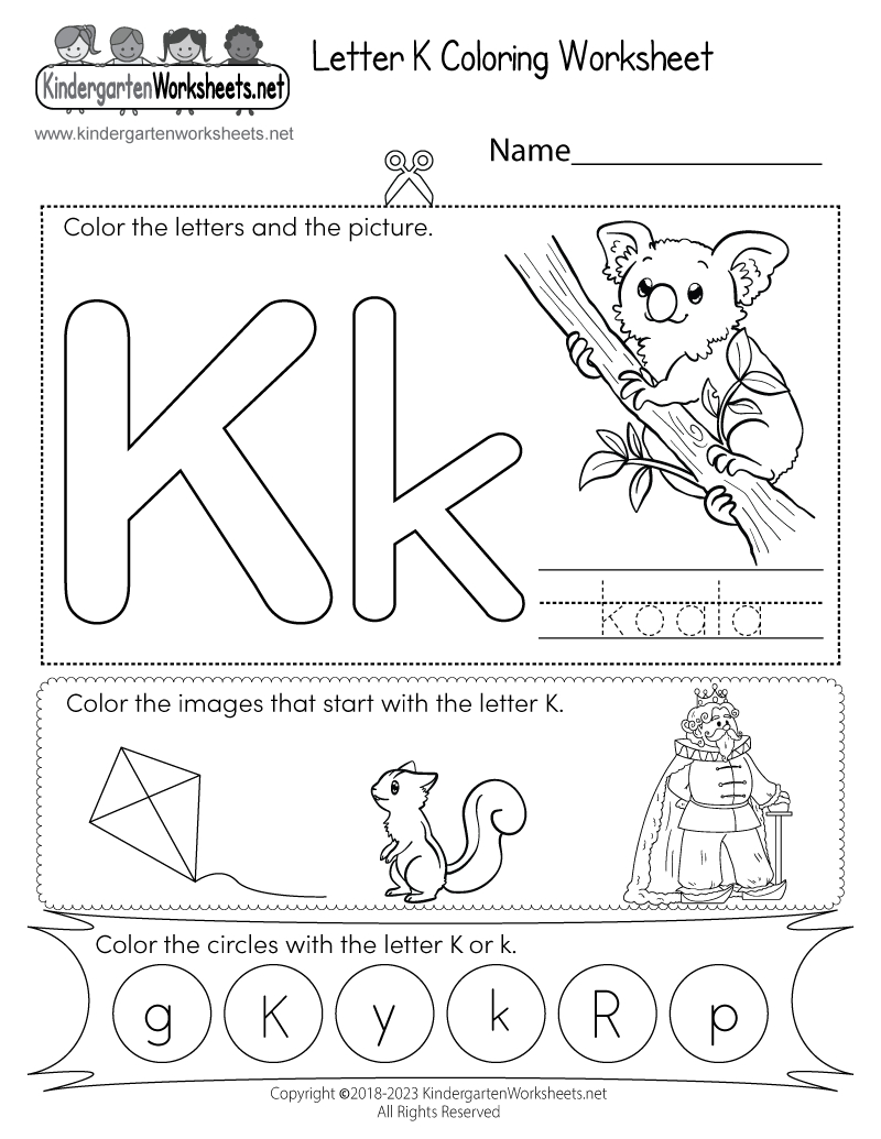 Letter K Coloring Worksheet - Free Printable, Digital, & Pdf for Free Printable Letter K Worksheets