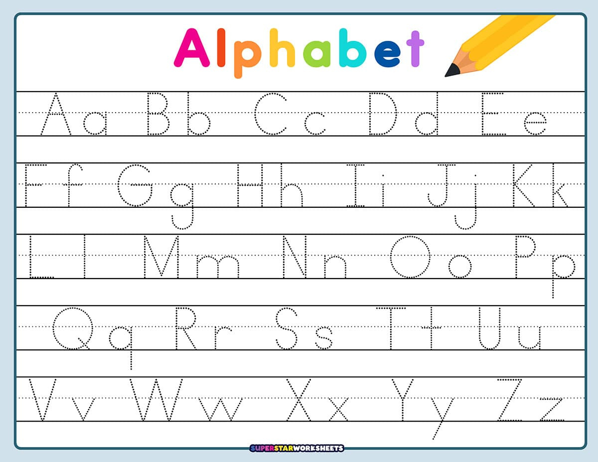 Letter Tracing Worksheets - Superstar Worksheets intended for Free Printable Tracing Letters