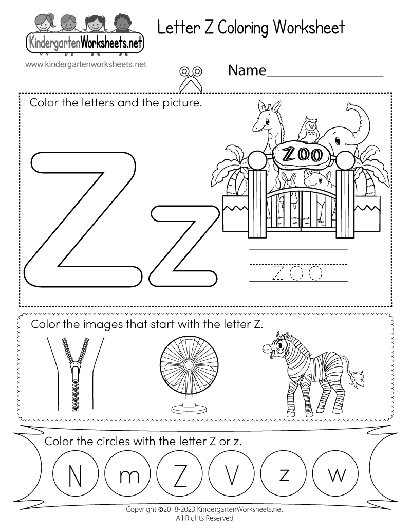 Letter Z Coloring Worksheet - Free Printable, Digital, & Pdf regarding Letter Z Worksheets Free Printable