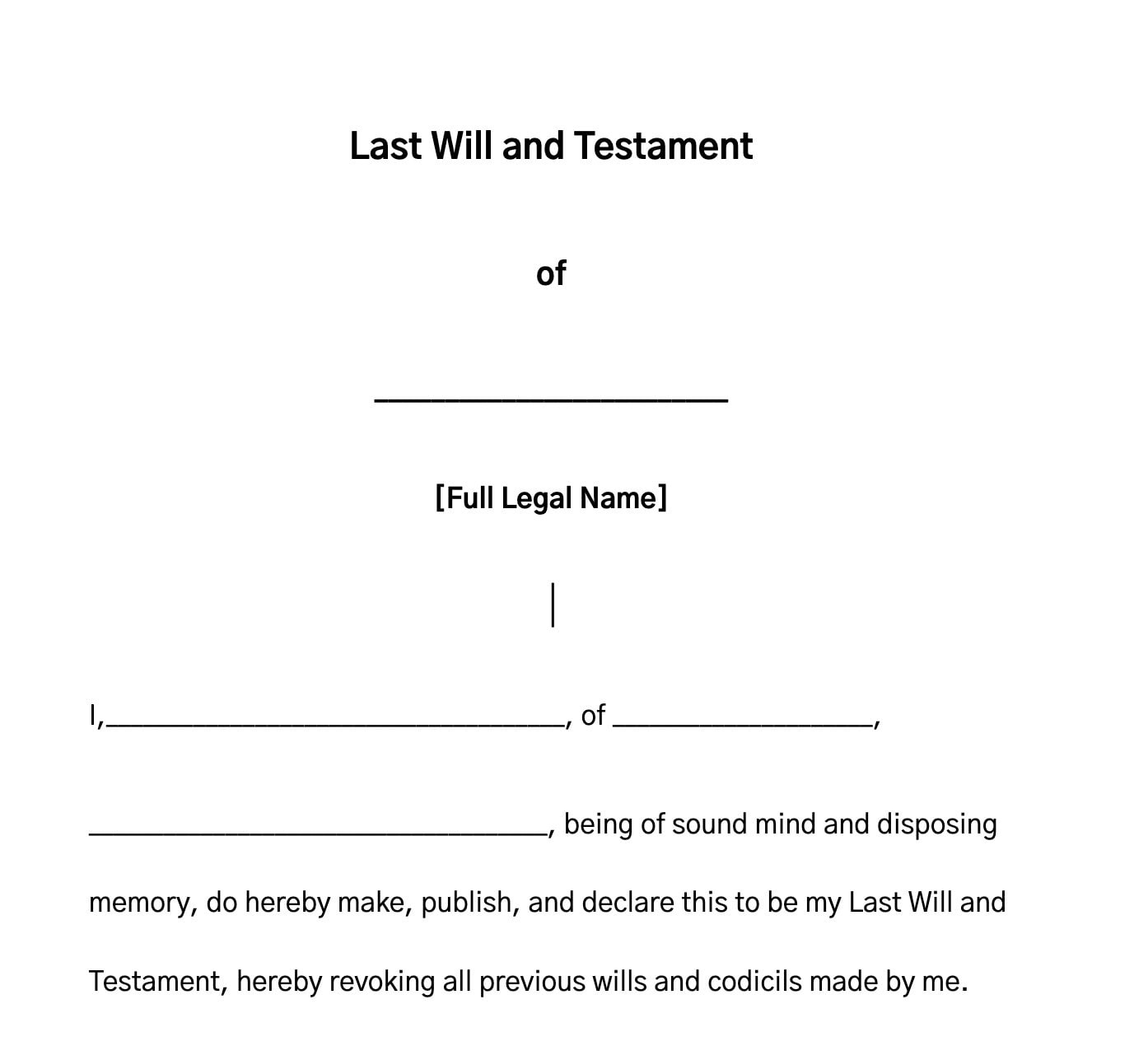 Letzter Wille Und Testament Vorlage, Letzter Wille Und Testament intended for Free Printable Basic Will