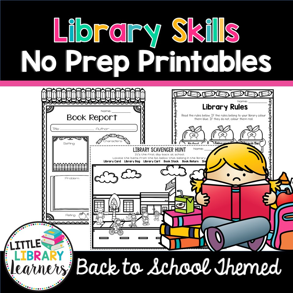 Library Skills No Prep Printables- Back To School Activities with regard to Free Printable Library Skills Worksheets